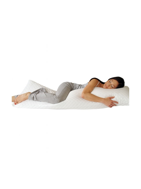Body Pillow Olive Brown Pillowcase 50×160cm Ultra Sonic Quilted White Ideal for Pregnant Women & Side Sleep