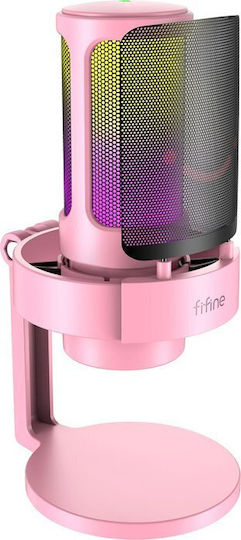 Fifine A8P Microfon Dinamic USB de Birou în Culoare Roz