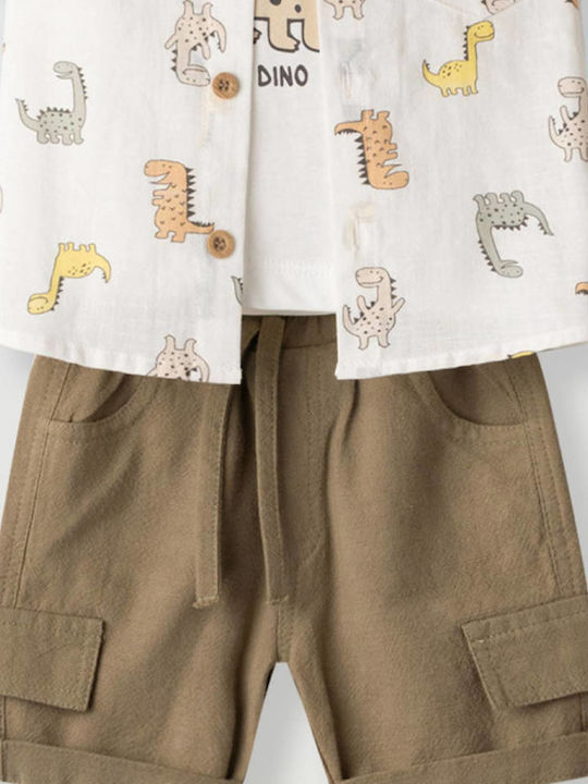 Kinder-Set mit Shorts Sommer 3Stück Ecru