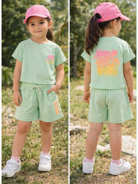 Kids' Set with Shorts Summer 2pcs Bay Leaf Mint Summer
