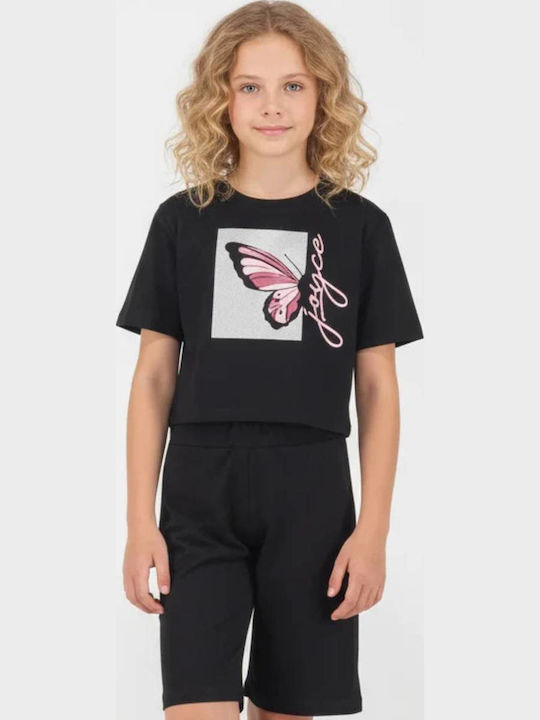 Παιδικό Σετ με Σορτς Καλοκαιρινό 2τμχ Μαύρο Half Butterfly