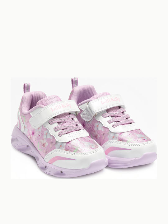 Kids Sneakers Anatomic with Hoop & Loop Closure and Lights Lilac