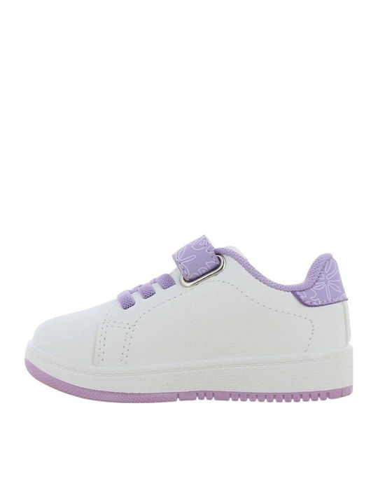 Kids Sneakers Anatomic with Hoop & Loop Closure White