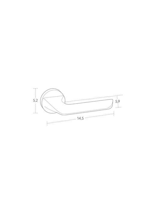 Roline K805 Türgriffpaar Rosette Zamak Grau Satin 51x139mm