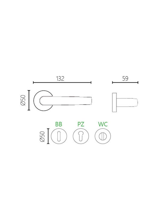 Ilavio Πόμολο Εξώπορτας Ροζέτα