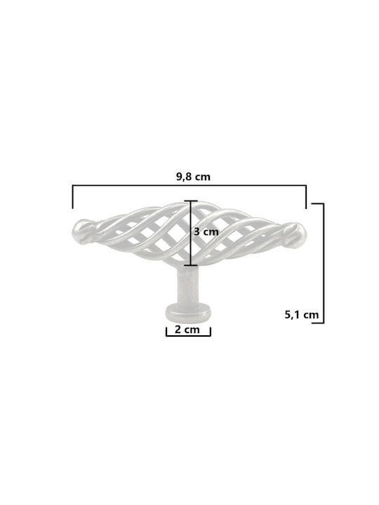 Arte Knopf Möbelgriff aus Zamak Cassieros 98mm 1Stück