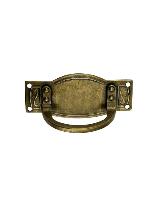 Herrajes Palencia Antik Handgriff Möbelgriff Bündiger Griff aus Metallisch in Gold Farbe 80mm (Zentrenabstand 48mm) 410526 1Stück