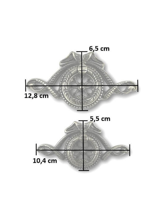 Pamar Antik Handgriff Möbelgriff aus Metallisch in Schwarz Farbe 104mm (Zentrenabstand 32mm) 152334 1Stück