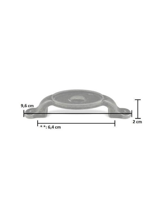 Herrajes Palencia Handgriff Möbelgriff aus Metallisch in Silber Farbe 4616-64-PEWTER 1Stück