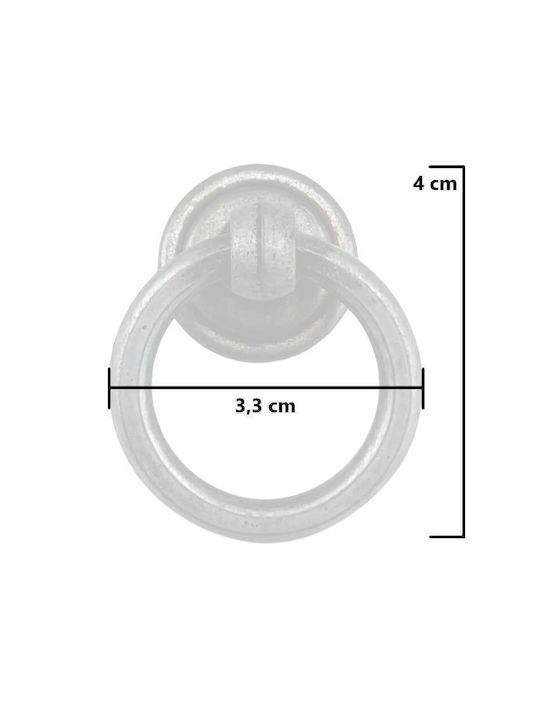 Herrajes Palencia Handgriff Möbelgriff aus Metallisch in Silber Farbe Ø33mm 4804-33-PEWTER 1Stück