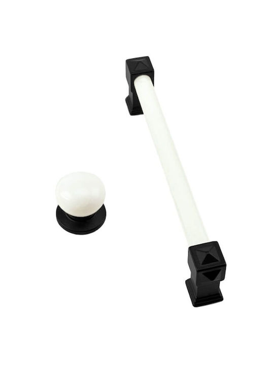 TMC Handgriff Möbelgriff aus Porzellan Checkmate Black 1690-85 1Stück