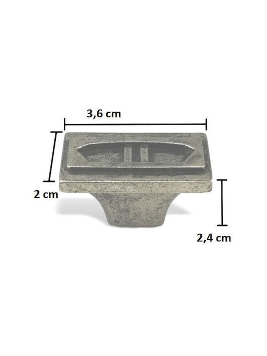 Herrajes Palencia Herrajes Palencia 4795 Antik Knopf Möbelgriff aus Metallisch in Silber Farbe Ø36mm 479550-36-PEWTER 1Stück