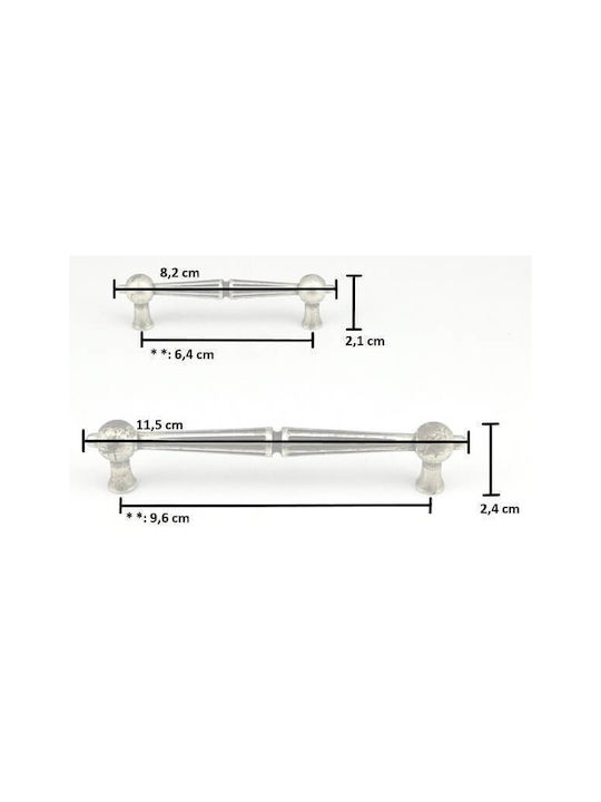 Pamar Antik Handgriff Möbelgriff aus Metallisch Silver Spot mn-434-old-silver 1Stück