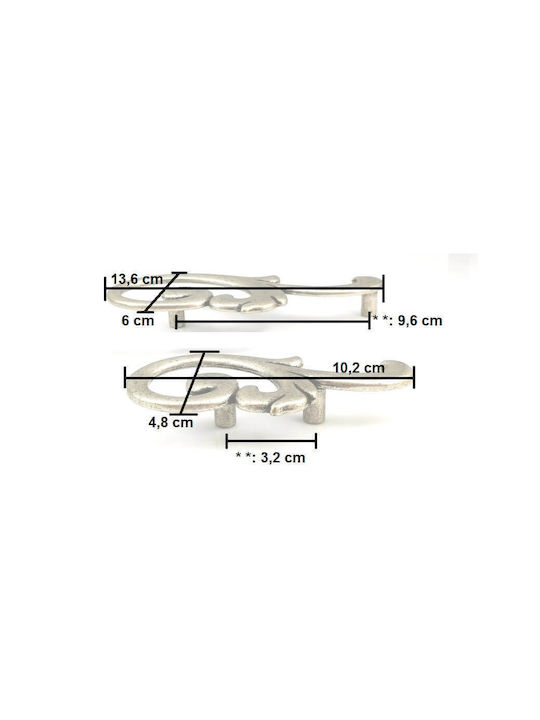 Möbelgriff Besana 1362 Antiker Eisen Rechts 32mm