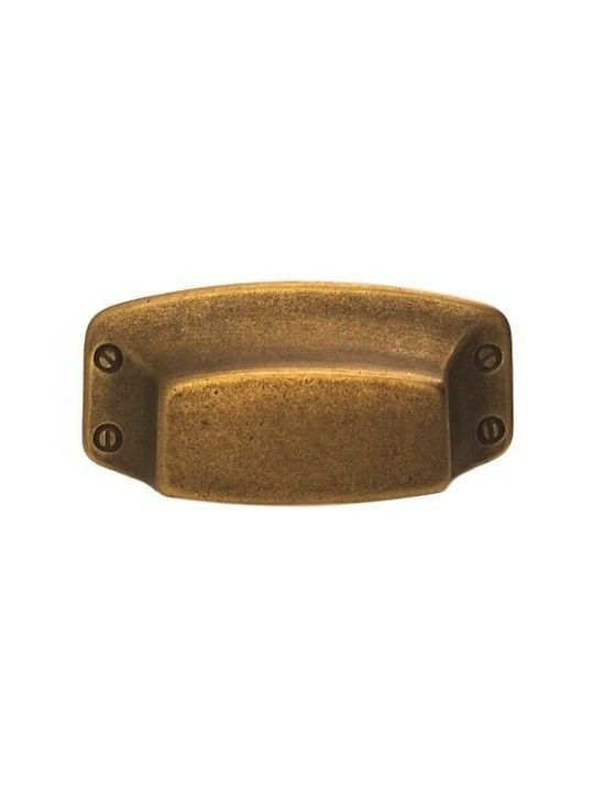 Flush Handle Furniture External Besana 1239 Florence Antique Center 32mm Overall 72mm