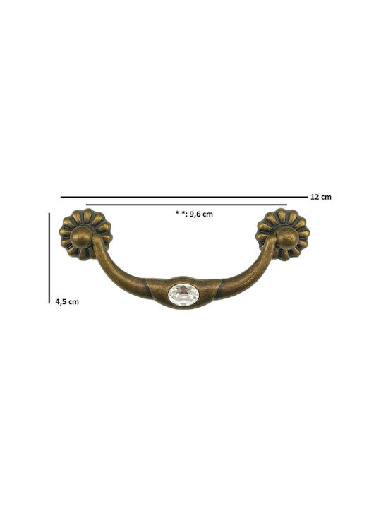 Möbelgriffe Kremmbar Besana 1358 096mm Antik Florence Swarovski Kristall