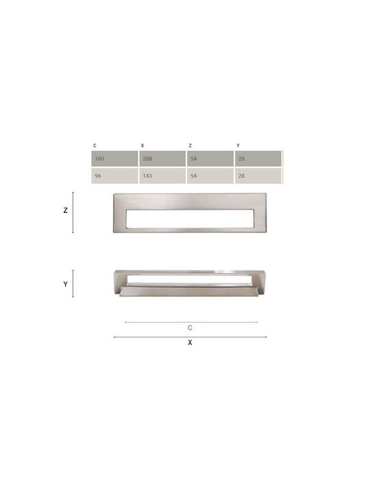 Mâner Pentru Mobilier Citterio Line 348 Cromiu 160mm