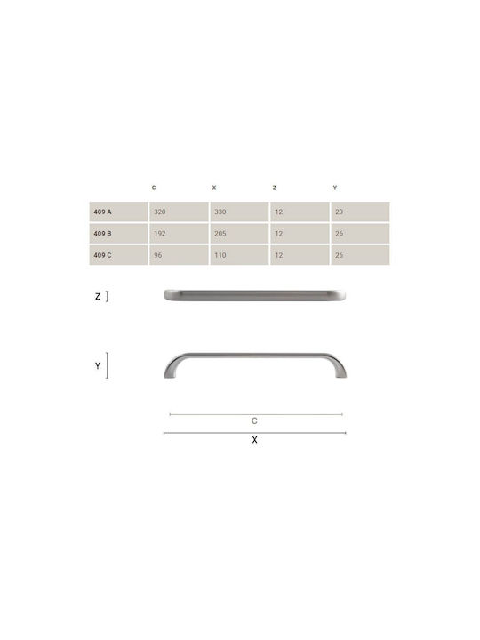 Mâner Pentru Mobilier Citterio Line 409 Mat Alb 320mm