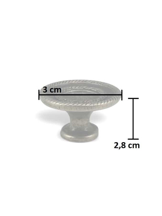 Möbelgriff Besana 2216 Antiker Eisen Φ30mm