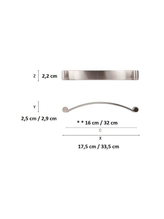 Mâner Pentru Mobilier Citterio Line 400 Crom Lucios 320mm