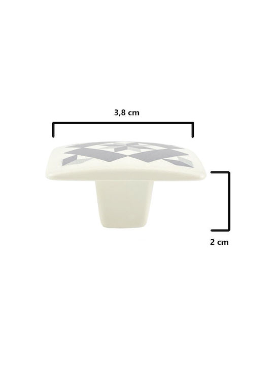 Πόμολο Επίπλων Rei E 704 Ζαχαρί Μαύρο Γκρι Φ38mm