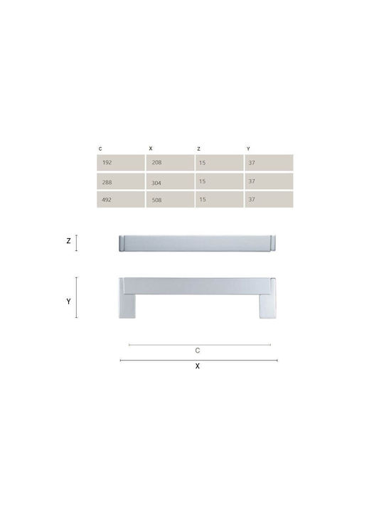 Mâner Pentru Mobilier Citterio Line 319 Crom Mat Negru 288mm