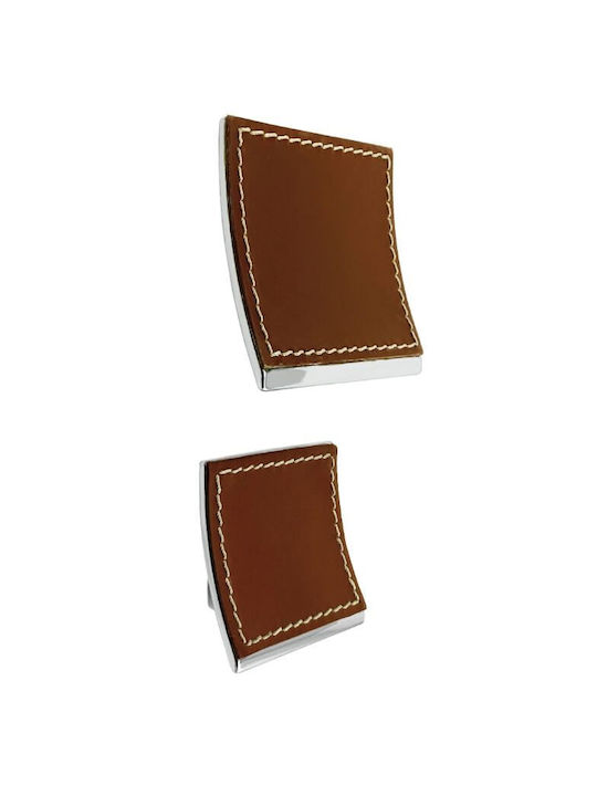 Möbelknopf Citterio Line 352 032 Chrom Kanile Leder 80mm