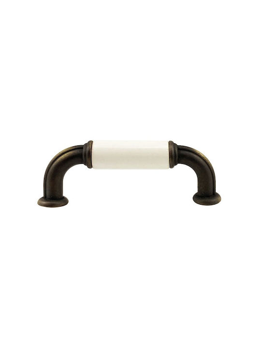 Möbelgriff Gem Mz S755 64mm Bronze Weiß Gebrochene Porzellan
