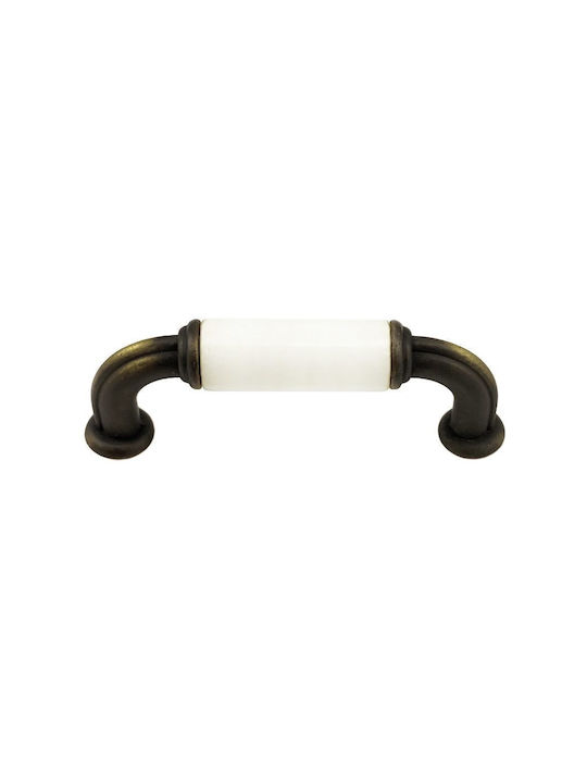 Möbelgriff Gem Mz S755 64mm Bronze Weiß Gebrochene Porzellan