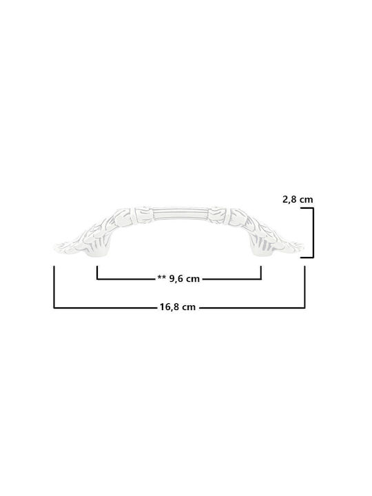 Λαβή Επίπλων Rei 1129 96mm Μαύρο Λευκό