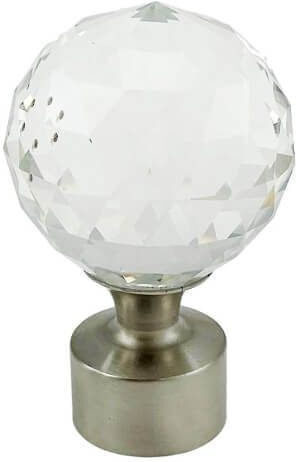 Metallic Curtain Pole Fs Home A03 Ø25mm Matte Nickel Crystal Second Rail 140 cm