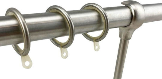Metallic Curtain Pole Fs Home A02 Ø25mm Matte Nickel Strass Second Rail 120 Cm