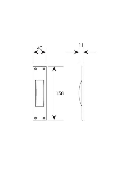 Zogometal 230 Mânere Îngropate Pentru Uși Încastrat Bronz 158mm 230