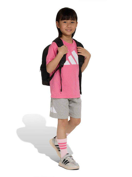 Kids Set with Shorts Summer 2 Pieces Pink Logo