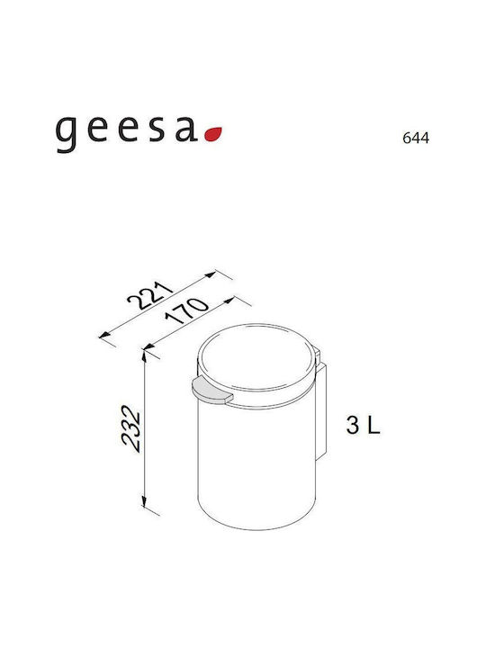 Geesa Hotelia Μεταλλικό Καλαθάκι Μπάνιου 3lt Μαύρο