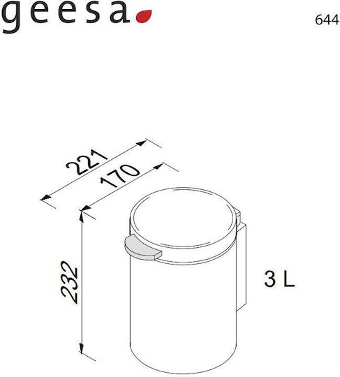 Geesa Hotelia Metallisch Badezimmer Mülleimer 3Es Schwarz