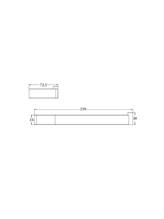 Sparke Palmia 07 Single Wall-Mounted Bathroom Rail ​23.9x3cm Black