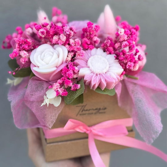Themagio Buchet Parfumat de Flori din Ceară de Soia Cutie Artizanală 10x10x10cm