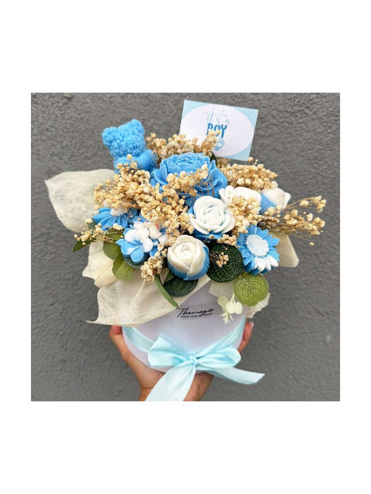 Buchet de Flori din Ceară de Soia Parfumat Themagio E Băiat 12 X 14cm Cutie Albă