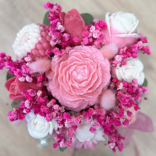 Themagio Buchet Parfumat de Flori din Ceară de Soia Cutie Artizanală 10x10x10cm