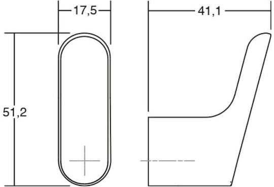 Viefe Метална Стенна Закачалка Бяла 1.75x4.11x5.12см