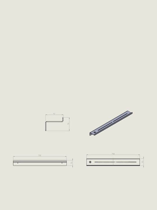 Verdi Floor Bathroom Shelf Metallic 70x9x7cm Gray