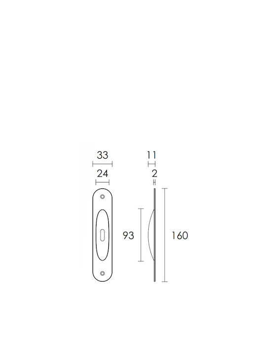 Conset Αντικέ Ματ Door Flush Handle with Key Hole 135 160mm
