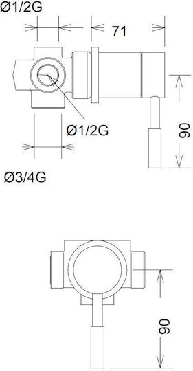 La Torre Tech 12051sp-300 Σετ Μίκτης & Εκτροπέας Εντοιχισμού για Ντουζιέρα 3 Εξόδων