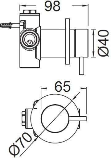 Cora Built-in Mixer & Diverter Set for Shower Inox