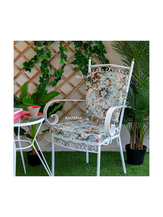 Be Comfy Gartenstuhlkissen Blau Blumen 45x48cm