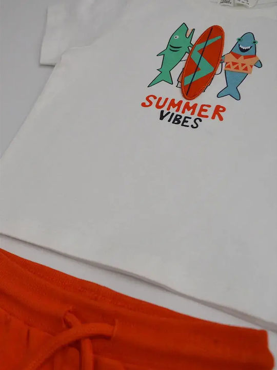Комплект Лято 2бр Бяло/оранжево Summer Vibes