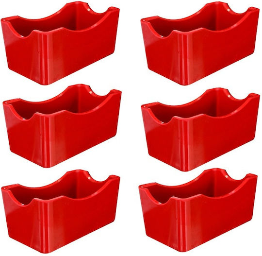 Rectangular Melamine Sugar Packet Holder Raki 12x6.5xh5cm Red