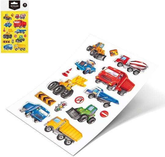 Construction Stickers 15 Pieces