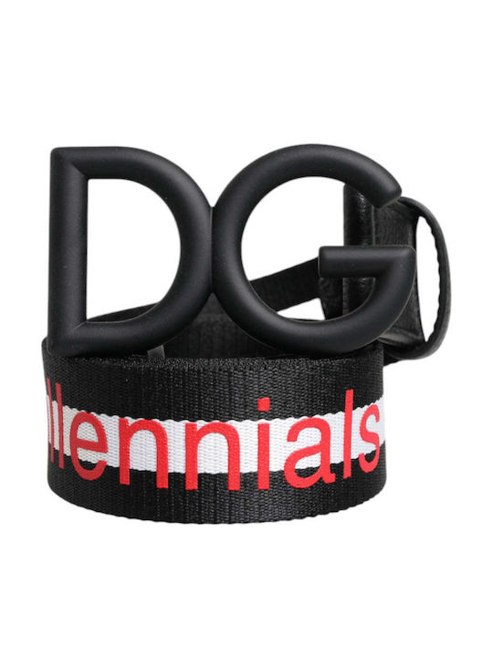 Dolce & Gabbana Curea Bărbați Material Textil Neagră